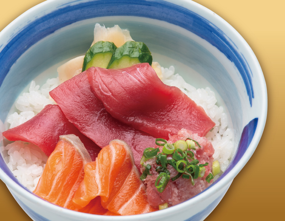まぐろサーモンねぎとろ丼